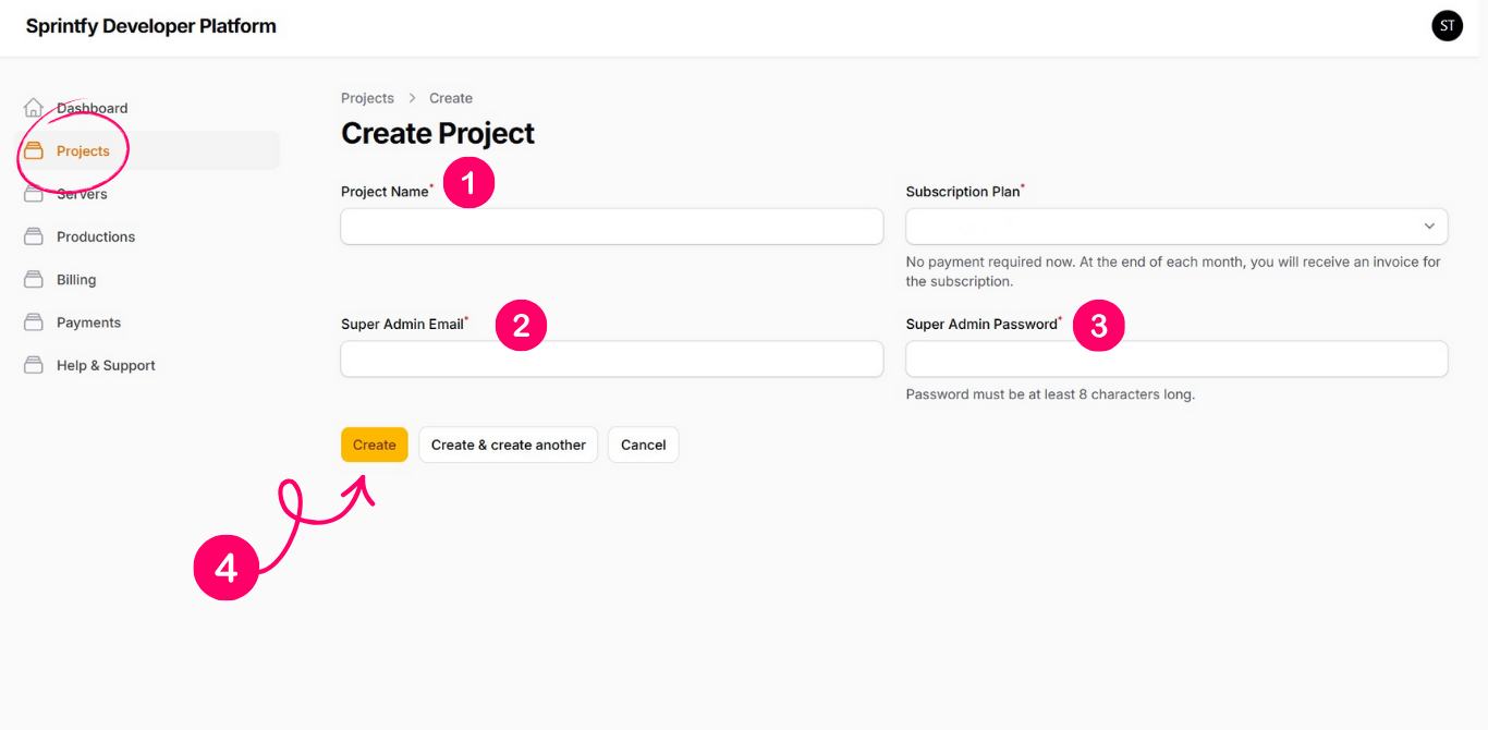 Create Project Step 2